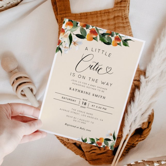 Invitation Petite cuite aux agrumes orange baby shower (Créateur téléchargé)