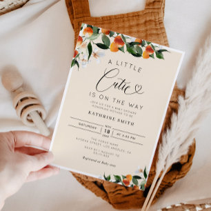 Invitation Petite cuite aux agrumes orange baby shower