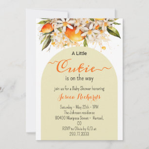 Invitation Petite Cutie Baby shower orange Citrus Tangerines