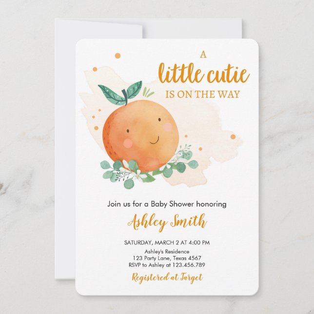 Invitation Petite Cutie Baby shower Verdure Genre Neutre I (Devant)