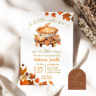 Invitation Petite Cutie Pie Automne Feuilles Baby shower
