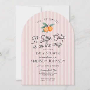 Invitation Petite Cutie Rose Sur Le Chemin Baby shower Citrus