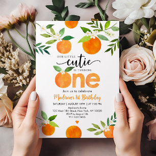 Invitation Petite Cutie Verdure Floral Premier anniversaire