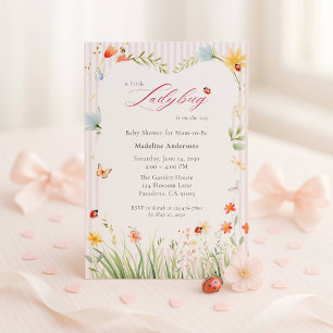 Invitation Petite Demoiselle Papillon Fleur des Champs Baby S