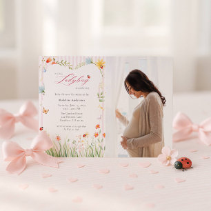 Invitation Petite Demoiselle Papillon Fleur des Champs Baptêm
