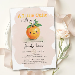 Invitation Petite Douce Orange Blush Floraison Fête de Naissa