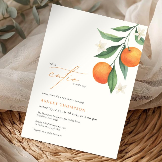 Invitation Petite Douce Orange Citron Moderne Baby Shower (Créateur téléchargé)