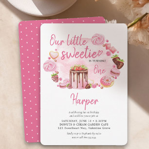 Invitation Petite douceur beignets et sucreries fille 1er ann