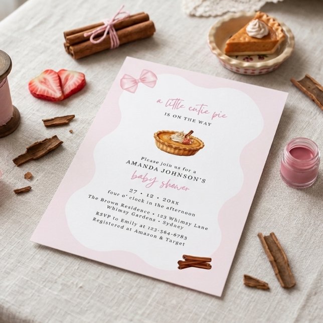 Invitation Petite Douceur Rose Fête de Naissance Coquette (Créateur téléchargé)