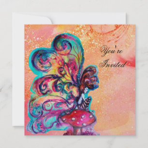 Invitation PETITE ELF DE CHAMPIGNONS, or étincelant jaune ros