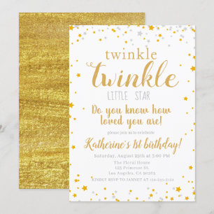 Invitation Petite étoile mineure Gold Girls Anniversaire