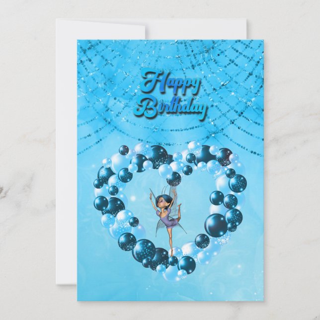 Invitation Petite fée Danser pour votre anniversaire (Devant)
