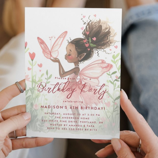 Invitation Petite Fée Noire Ballerina fête d'anniversaire (Créateur téléchargé)