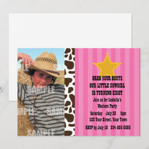Invitation Petite fête d'anniversaire de cow-girl