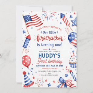 Invitation Petite Fête d'anniversaire du 14 juillet pour le 1