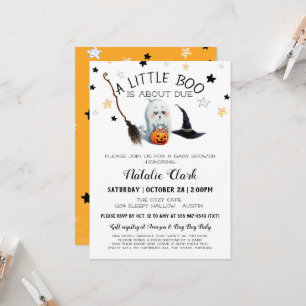 Invitation Petite Fête de Bébé Citrouille Fantôme Halloween