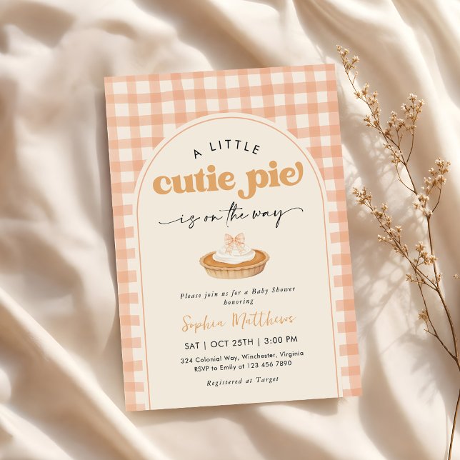 Invitation Petite Fête de Bébé d'Automne Little Cutie Pie (Créateur téléchargé)