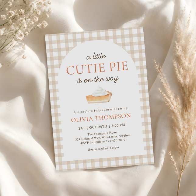 Invitation Petite Fête de Bébé d'Automne Little Cutie Pie (Créateur téléchargé)