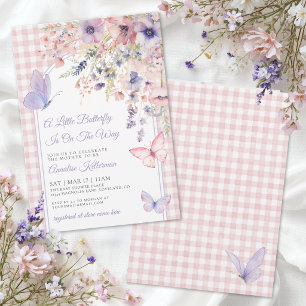 Invitation Petite Fête de Bébé Fleur de Papillon