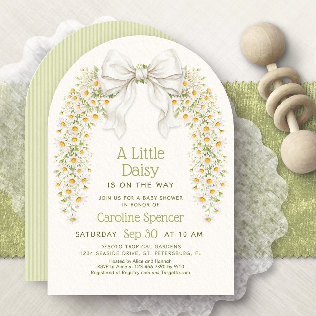 Invitation Petite Fête de Bébé Fleur Sauvage Petite Marguerit (Créateur téléchargé)