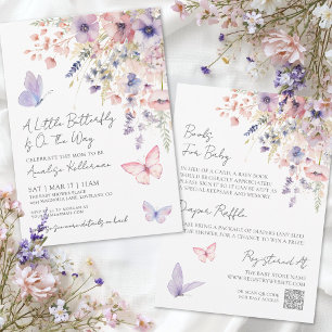 Invitation Petite Fête de Bébé Papillon Sauvage Tout-En-Un