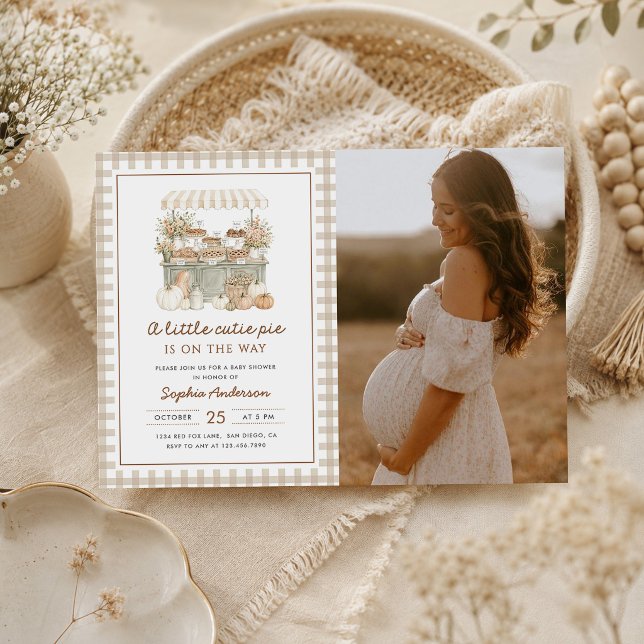 Invitation Petite Fête de Bébé Photo Automne (Créateur téléchargé)