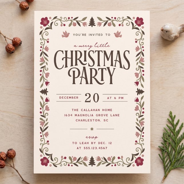 Invitation Petite Fête de Noël Joyeuse (Créateur téléchargé)