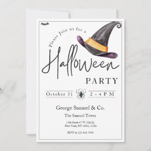 Invitation Petite fête d'Halloween minimaliste pour les PME