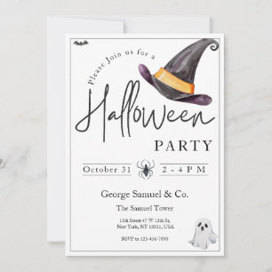 Invitation Petite fête d'Halloween minimaliste pour les PME