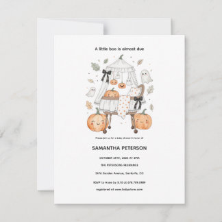Invitation Petite fête d'Halloween pour bébé Boo 