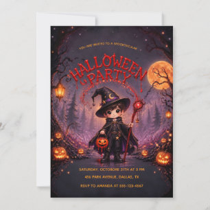 Invitation Petite fête d'Halloween pour enfants de sorcier