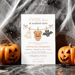 Invitation Petite Fête Prénatale Halloween à Carreaux pour Bé