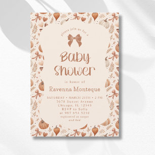 Invitation Petite Feuille de Citrouille Baby Shower d'Automne