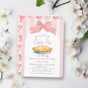 Invitation Petite fille au noeud rose Baby Shower