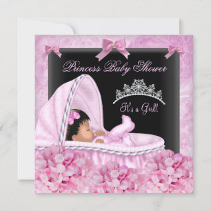 Invitation Petite fille Baby shower afro-américaine