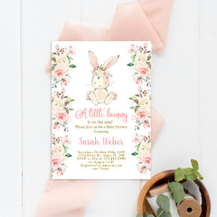 Invitation Petite fille baby shower Bunny