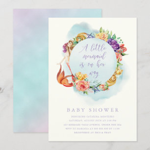 Invitation Petite fille Baby shower de la voie de la sirène S