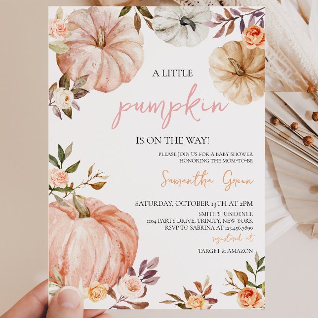 Invitation Petite Fille Citrouille Baby Shower (Créateur téléchargé)