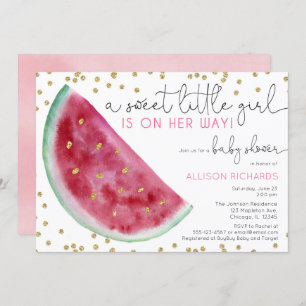 Invitation Petite fille douce baby shower de Watermelon