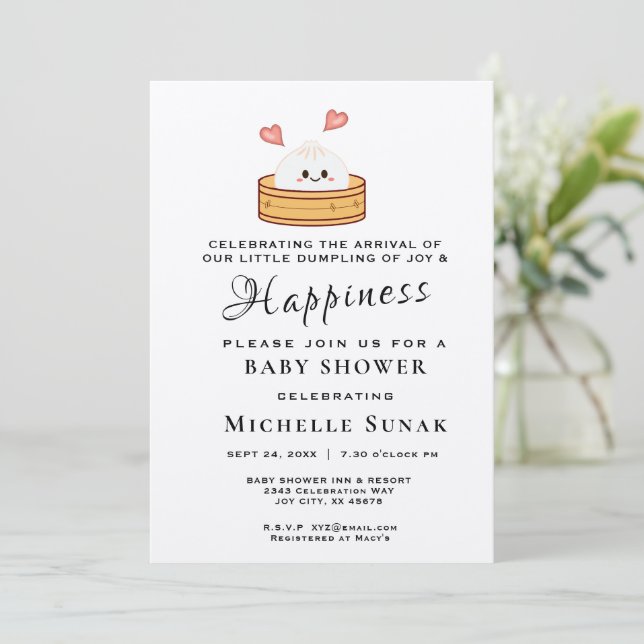 Invitation Petite fille en dumping Baby shower rose Invitatio (Debout devant)