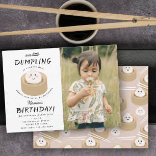 Invitation Petite fille en peluche Photo fête d'anniversaire