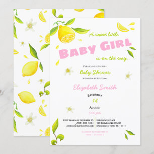 Invitation petite fille sur le chemin babyshower