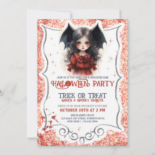 Invitation Petite fille vampire Gothique Halloween