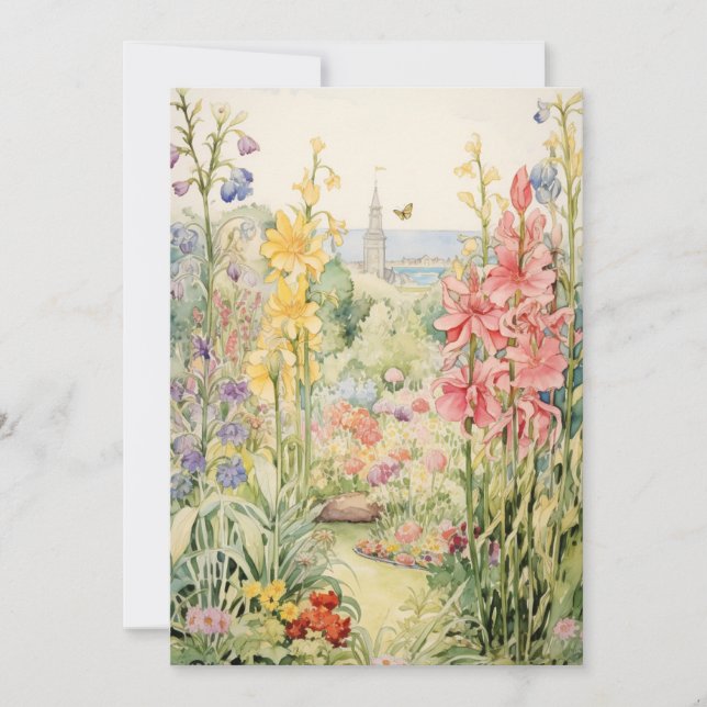 Invitation Petite Fleur Baby Sprinkle | Jardin Floral (Devant)