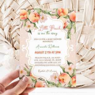 Invitation Petite Fleur de Pêche Rose Été Baby Shower Fille