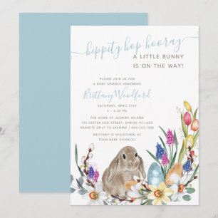 Invitation Petite fleur de printemps Bunny et Baby shower de 