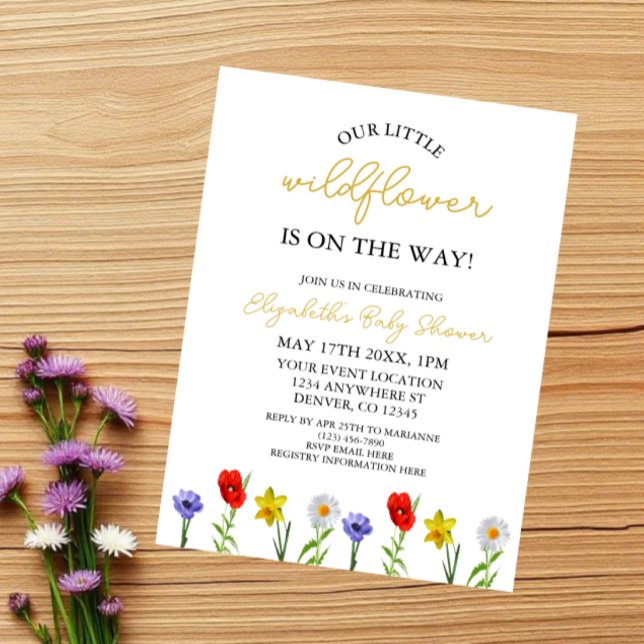 Invitation Petite Fleur Sauvage Baby Shower (Créateur téléchargé)