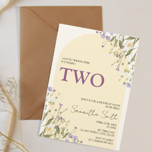 Invitation Petite Fleur sauvage esthétique fille 2e anniversa
