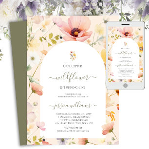 Invitation Petite Fleur Sauvage Fait Son Premier Joyeux 1er A