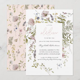 Invitation Petite Fleur Sauvage Fête Prénatale Florale